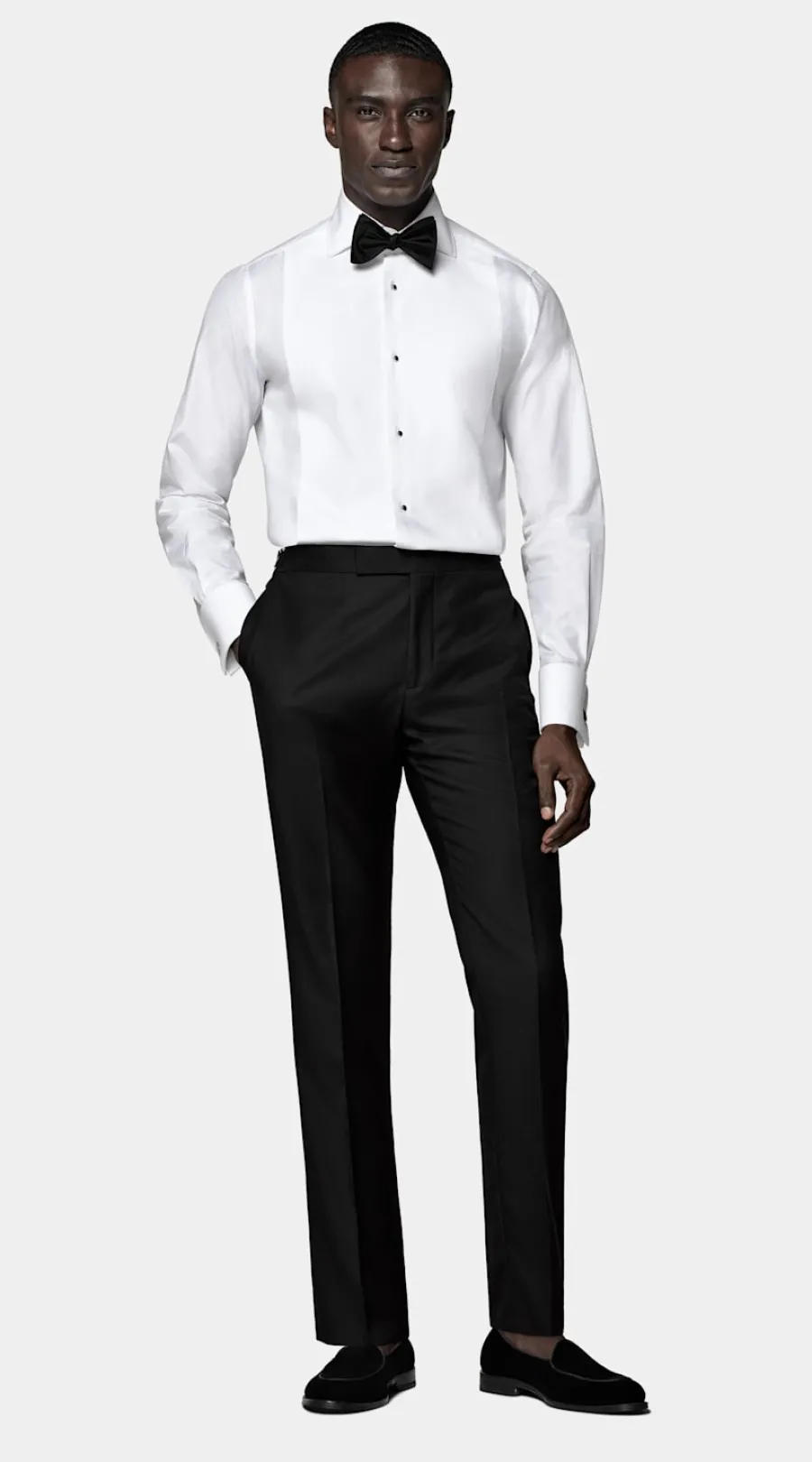 Outlet Piqué-Smokinghemd weiß Slim Fit Smokinghemden | Smokinghemden
