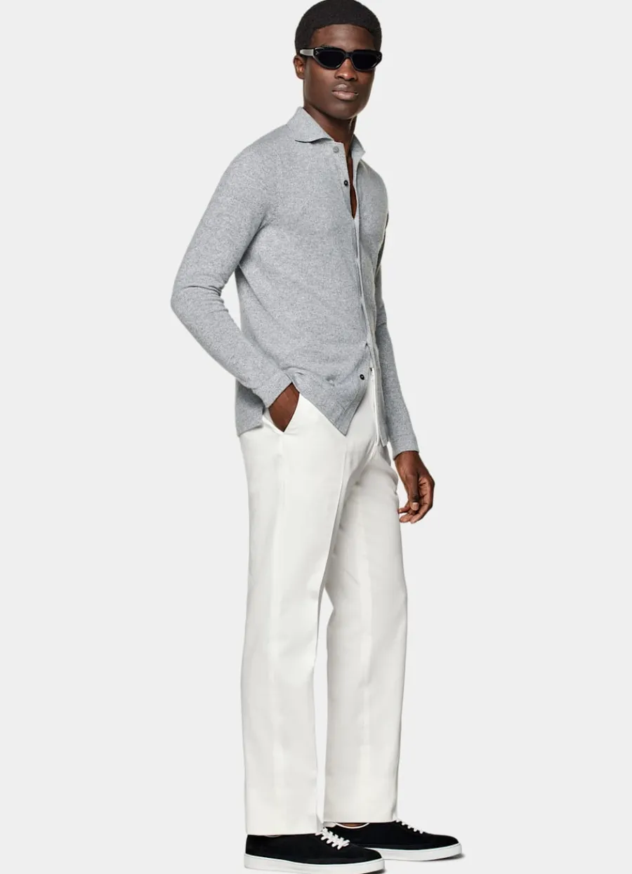 polocardigan_grau_langarm_3.webp Sale Polo-Cardigan grau Langarm Strickhemden | Cardigans