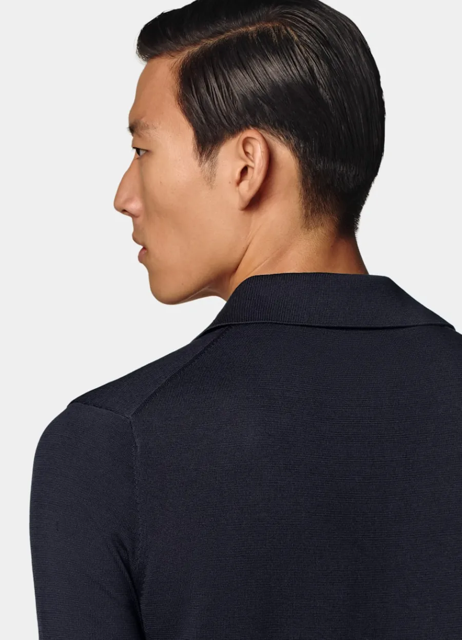 polocardigan_navy_5.webp Cheap Polo-Cardigan Strickhemden | Cardigans