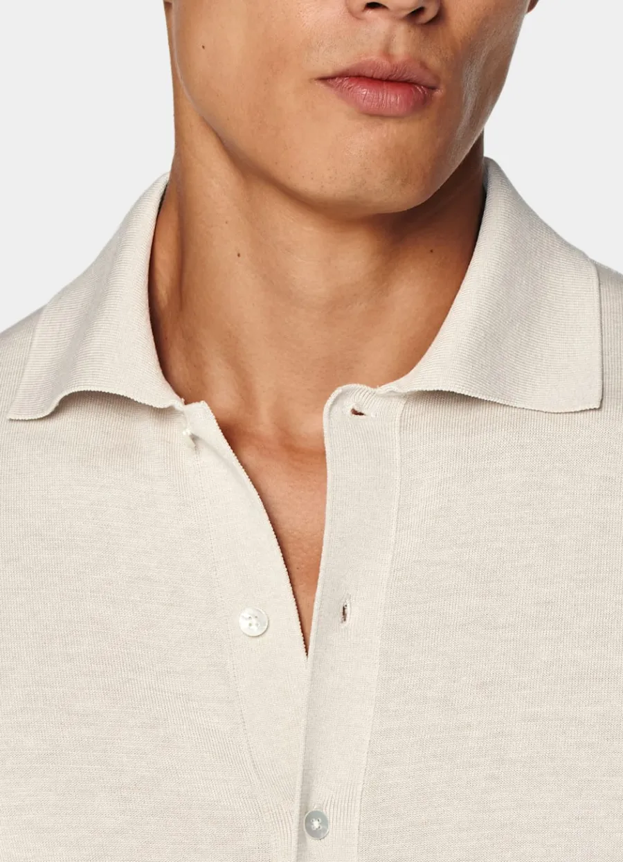 polocardigan_sand_2.webp Fashion Polo-Cardigan Strickhemden | Cardigans