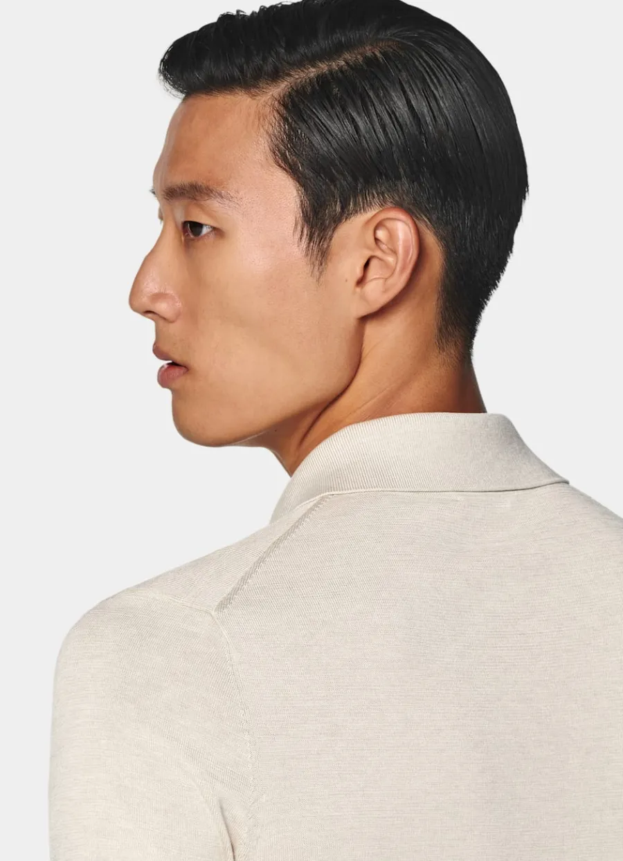 polocardigan_sand_5.webp Fashion Polo-Cardigan Strickhemden | Cardigans