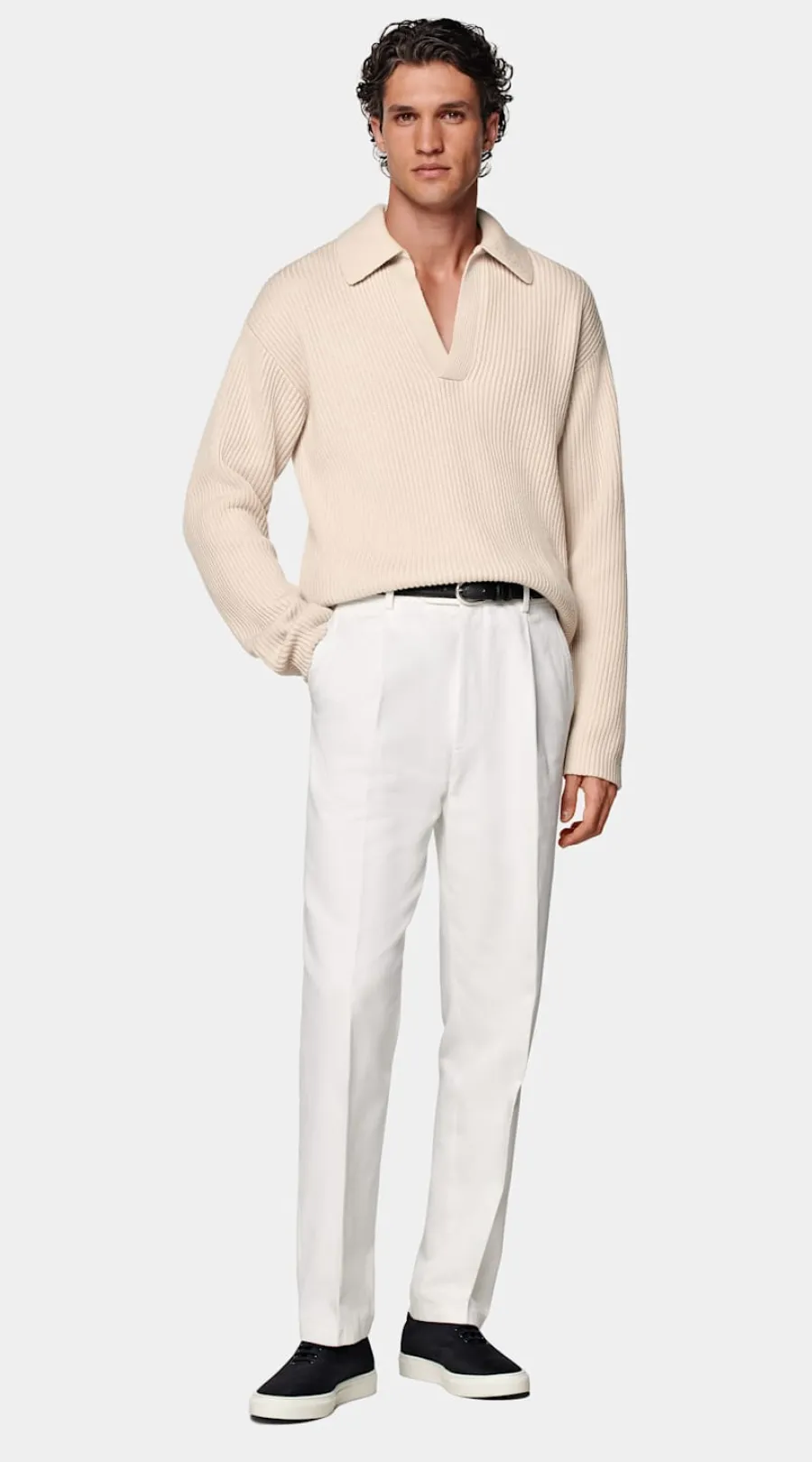 Discount Poloshirt Ripp-Strick Langarm knopffrei Poloshirts | Poloshirts