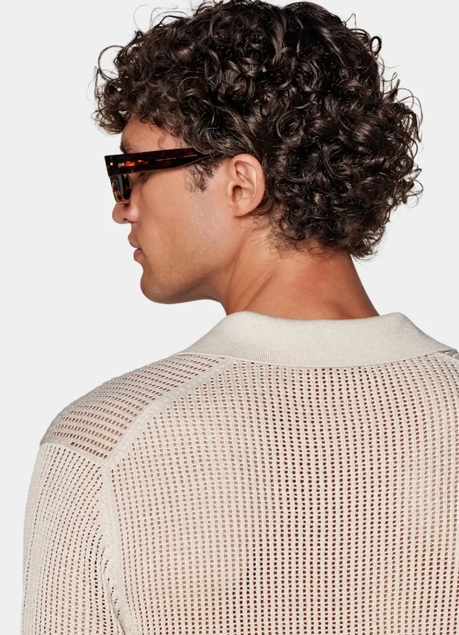 poloshirt_sand_knopffrei_crochet_5.webp Online Poloshirt knopffrei Crochet Poloshirts | Poloshirts
