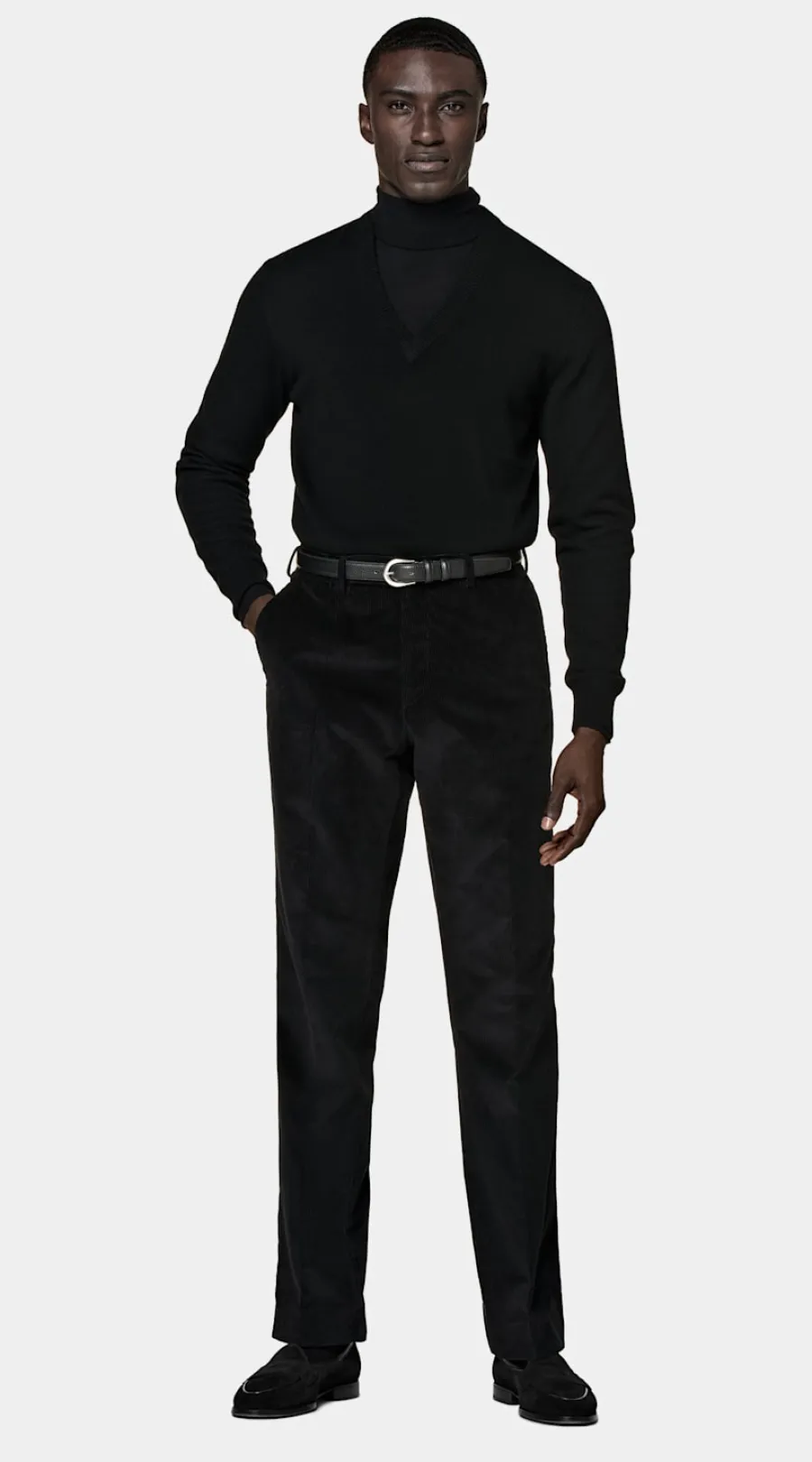 Best Pullover schwarz V-Ausschnitt Pullover Mit Rundhalskragen & V-Ausschnitt