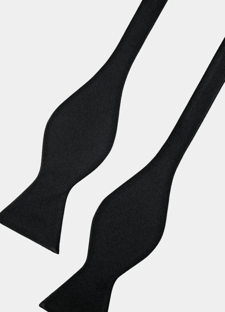 Outlet Rips-Fliege schwarz zum Selbstbinden Krawatten & Fliegen | Smoking Accessoires