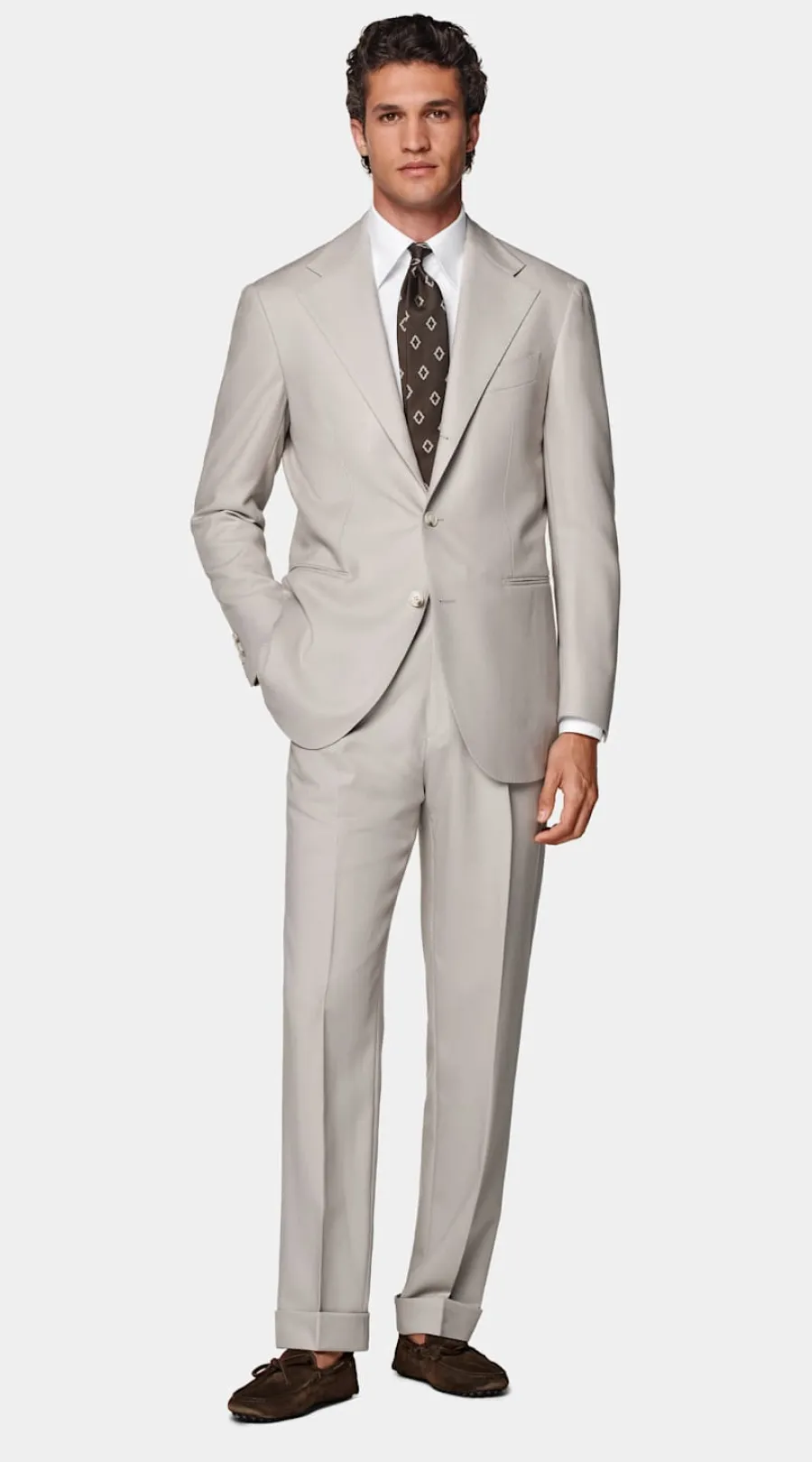 Sale Roma Anzug helltaupe Relaxed Fit Formelle Hochzeit | Hochzeitsanzüge