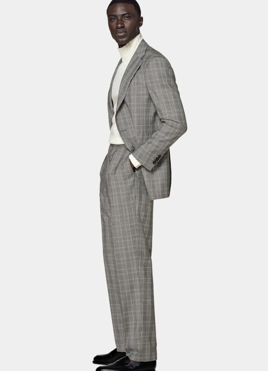 roma_anzug_mittelgrau_kariert_relaxed_fit_3.webp Online Roma Anzug mittelgrau kariert Relaxed Fit Moderne Anzüge