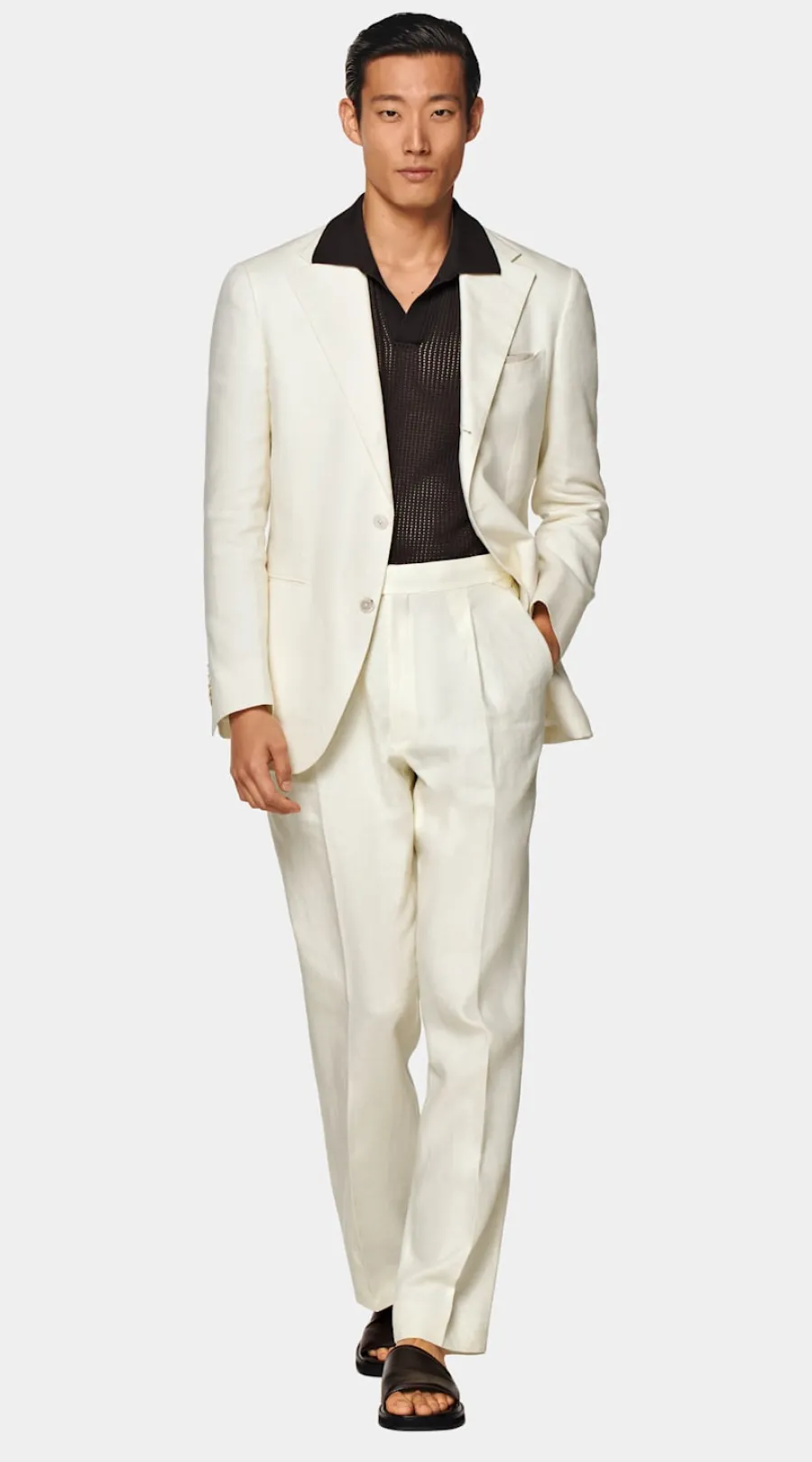 New Roma Anzug off-white Relaxed Fit Hochzeit Am Strand