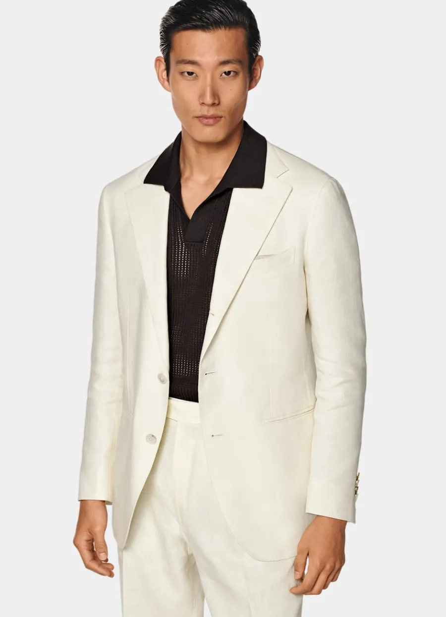 New Roma Anzug off-white Relaxed Fit Hochzeit Am Strand