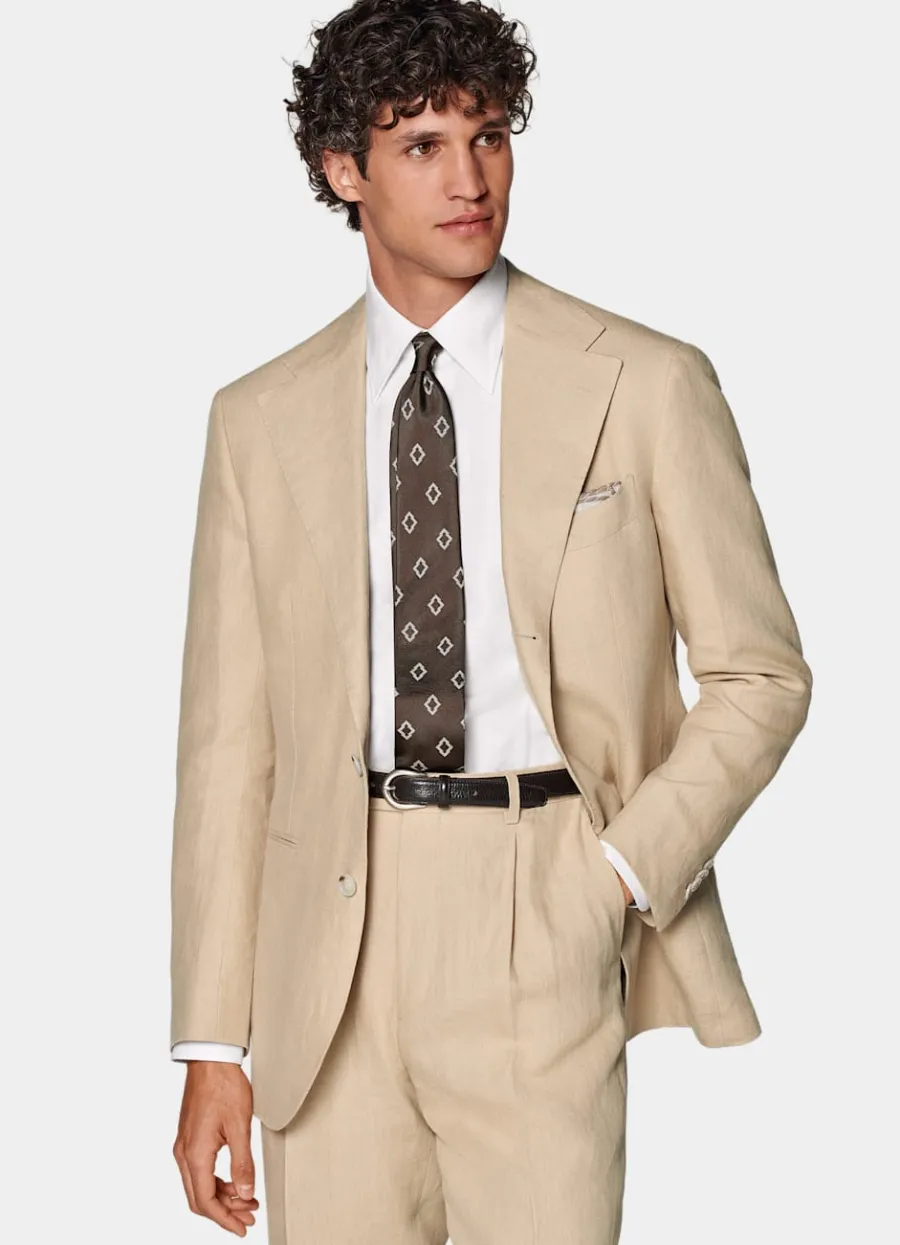 Flash Sale Roma Anzug sand Relaxed Fit Formelle Hochzeit
