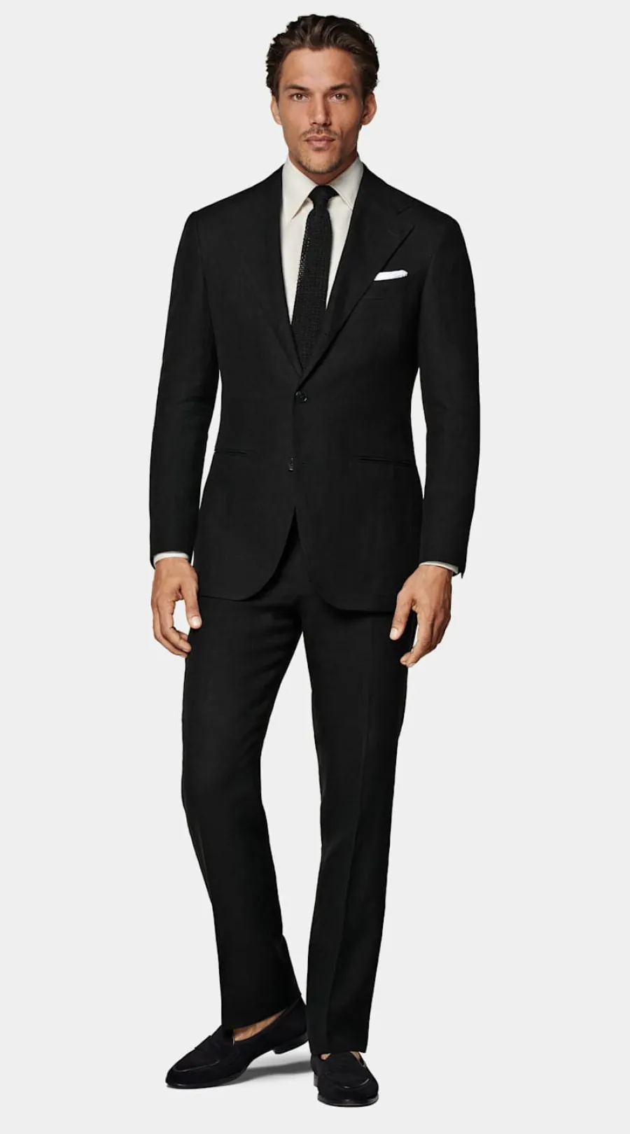 Outlet Roma Anzug schwarz Relaxed Fit Formelle Hochzeit