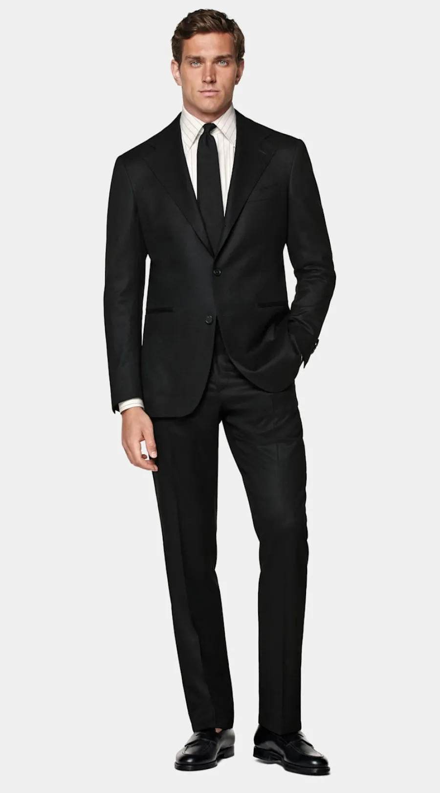 Online Roma Anzug schwarz Relaxed Fit Winterhochzeit | Hochzeitsanzüge