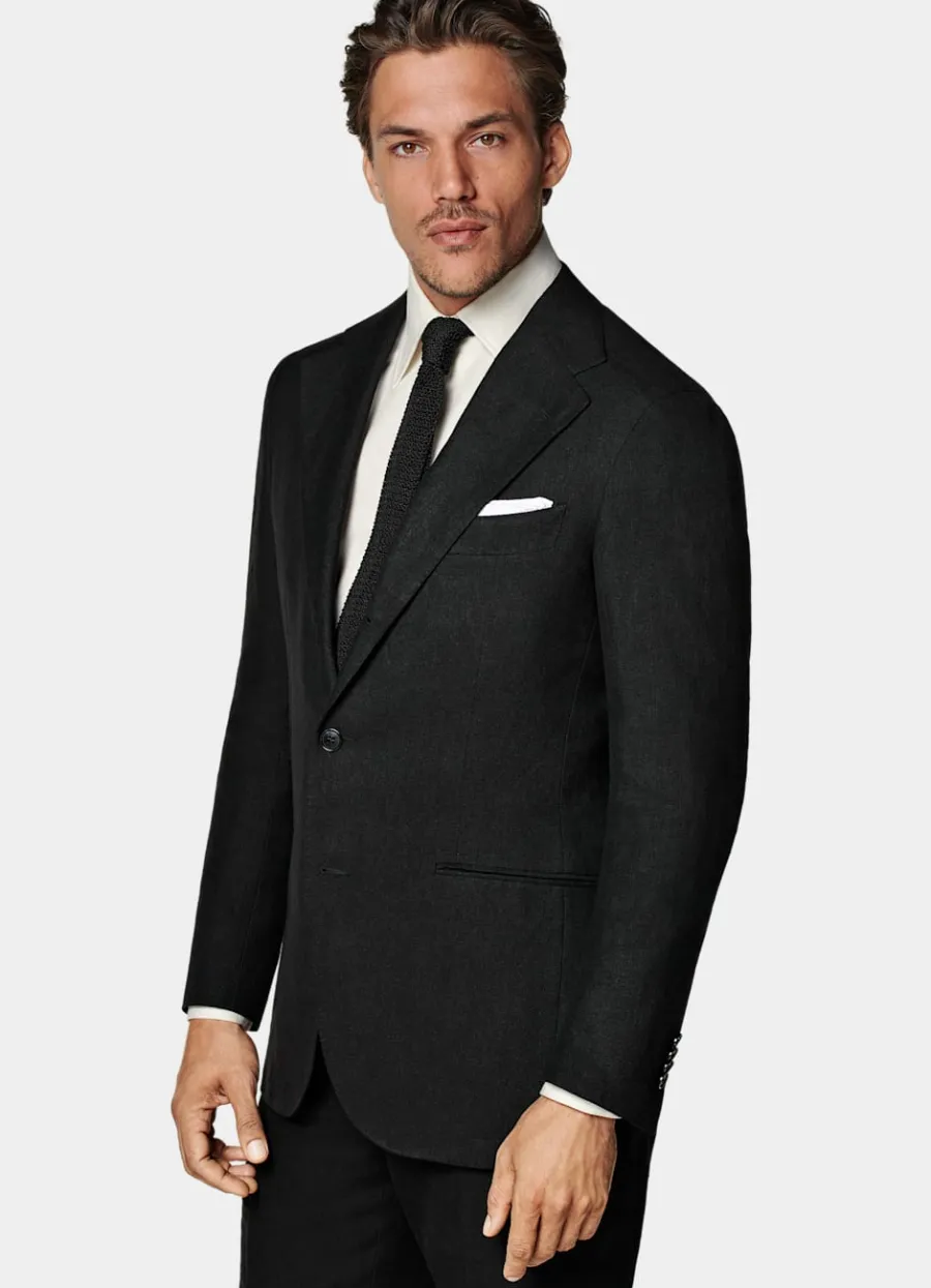 Outlet Roma Anzug schwarz Relaxed Fit Formelle Hochzeit