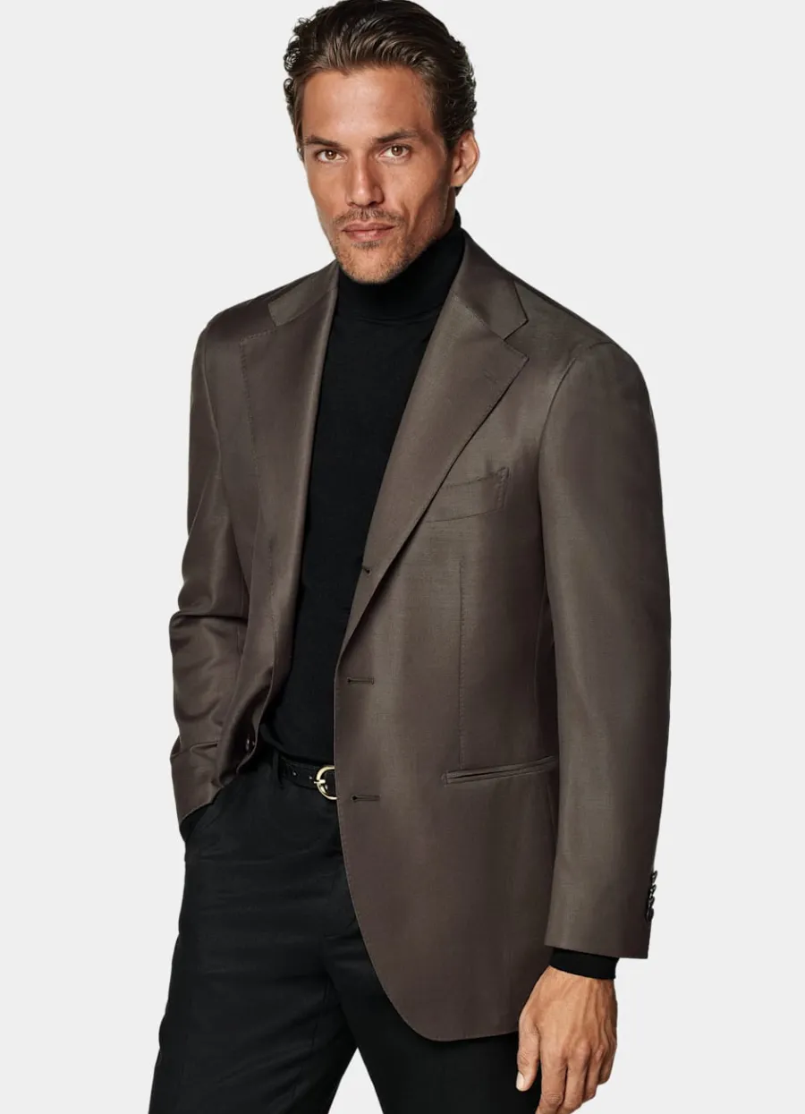 Outlet Roma Sakko dunkelbraun Relaxed Fit Sakkos