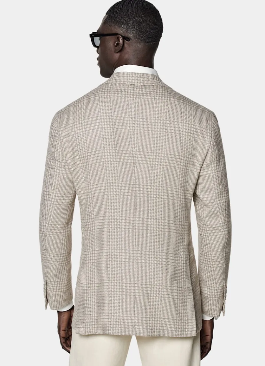 roma_sakko_sand_kariert_relaxed_fit_4.webp Best Sale Roma Sakko kariert Relaxed Fit Casual Chic Hochzeit | Sakkos