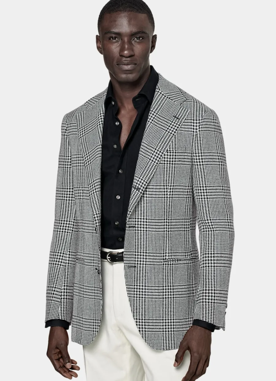 Cheap Roma Sakko schwarz kariert Relaxed Fit Sakkos