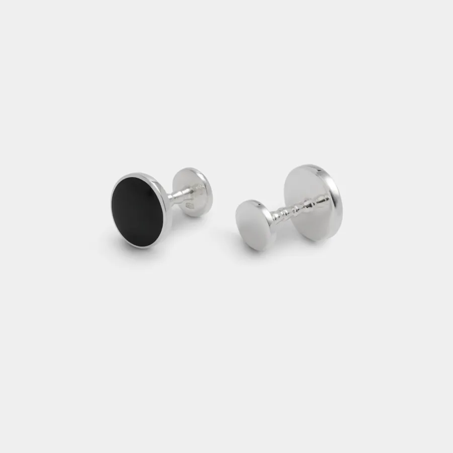 Hot Runde Manschettenknöpfe Silber Smoking Accessoires | Manschettenknöpfe