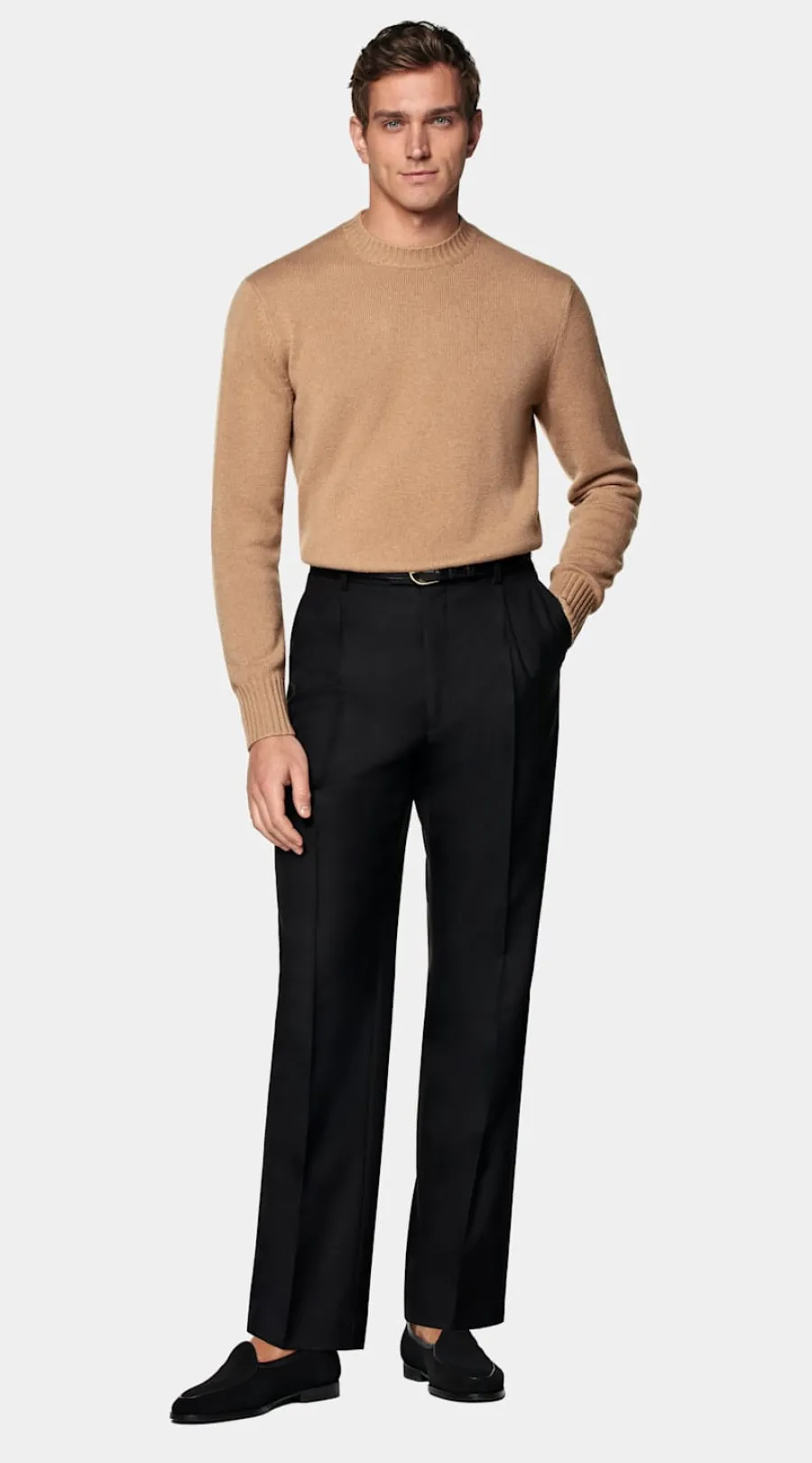 Cheap Rundhalspullover mittelbraun Pullover Mit Rundhalskragen & V-Ausschnitt