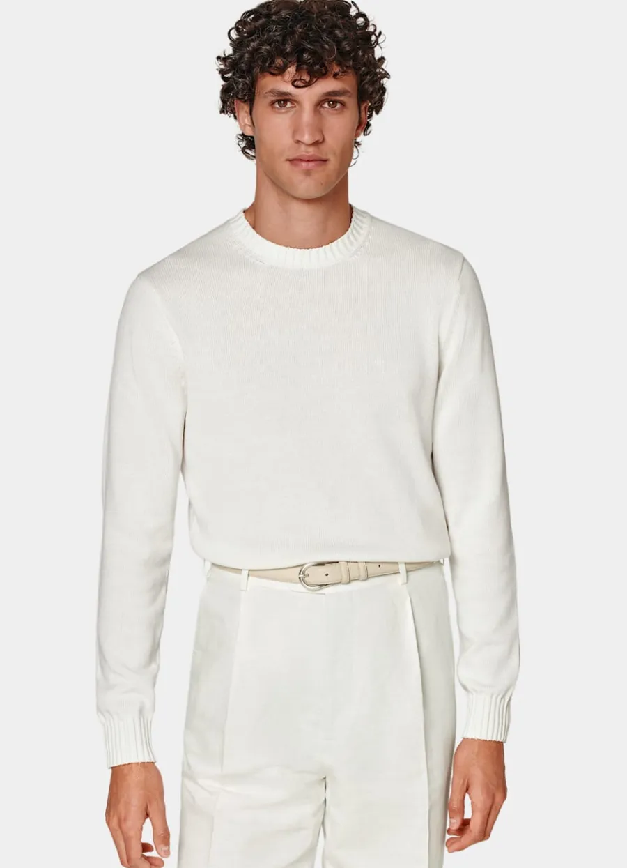 Flash Sale Rundhalspullover weiß Pullover Mit Rundhalskragen & V-Ausschnitt