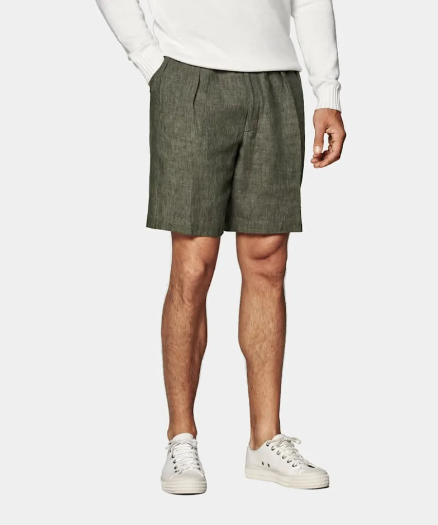 Sale Shorts dunkelgrün Straight Leg Hosen