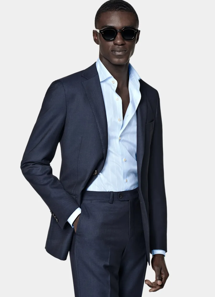 Cheap Sienna Anzugsakko navy Birdseye-Muster Tailored Fit Anzugsakkos