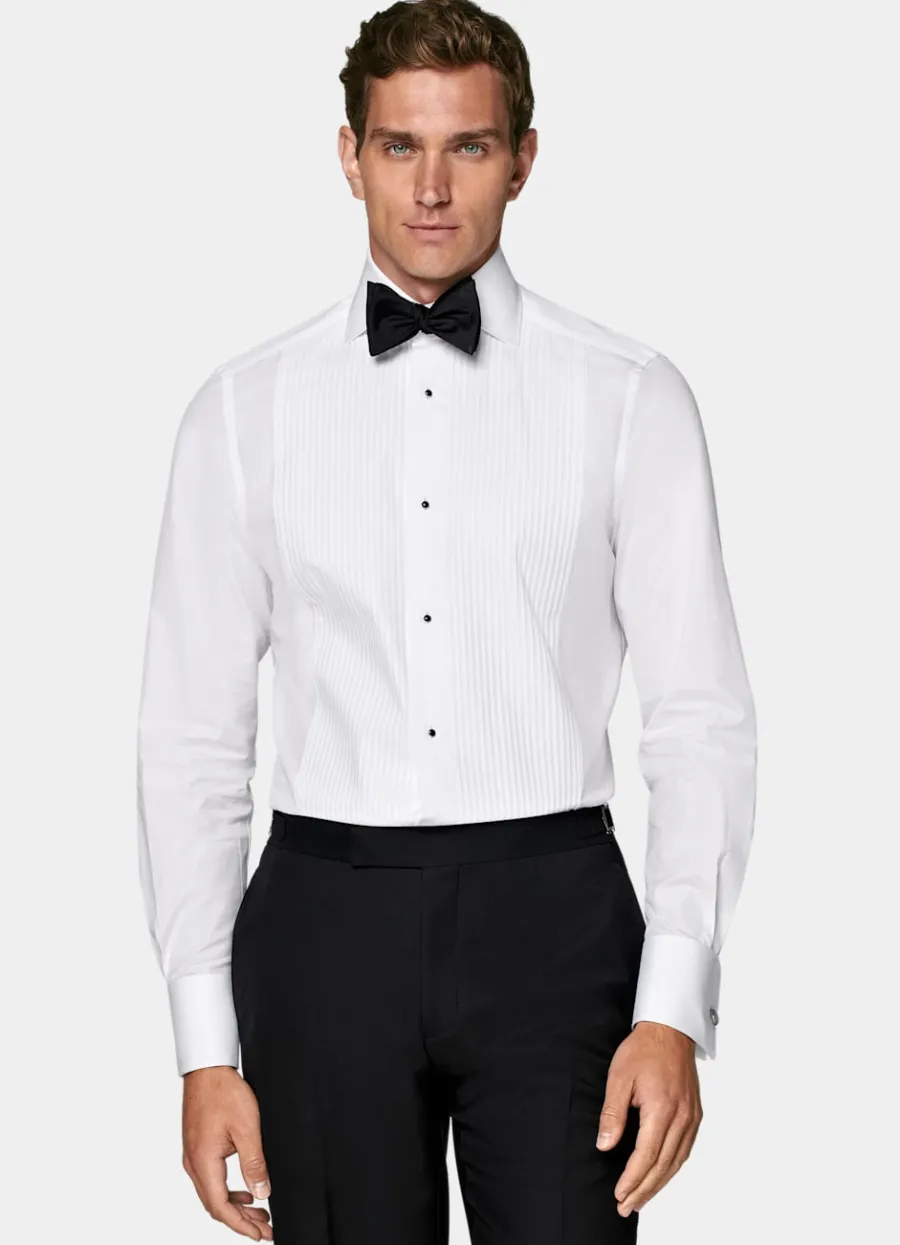 New Smokinghemd weiss Plisseé Tailored Fit Smokinghemden | Smokinghemden