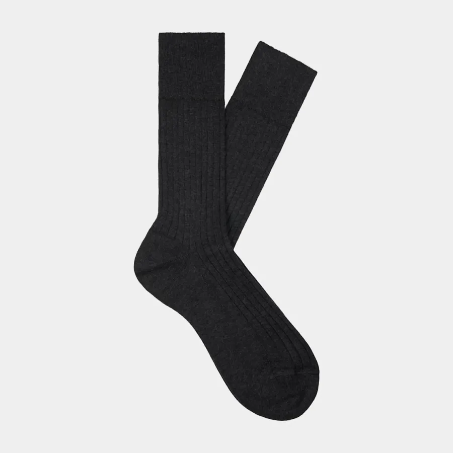 Sale Socken dunkelgrau gerippt regular Socken