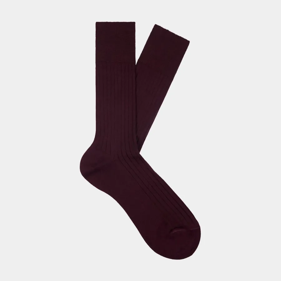 Cheap Socken dunkelrot gerippt regular Socken