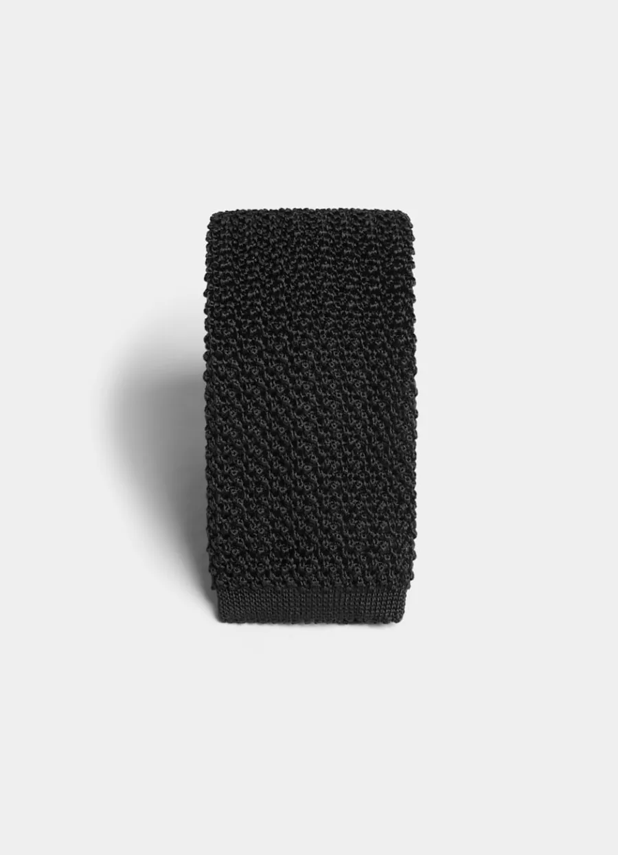 Fashion Strick-Krawatte schwarz Krawatten & Fliegen