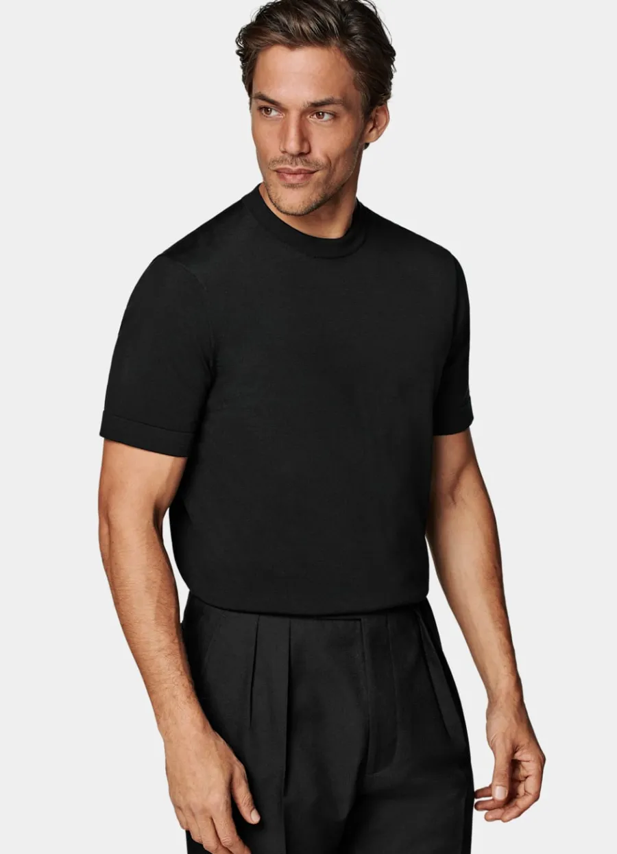 Best T-Shirt Rundhals Kurzarm schwarz T-Shirts