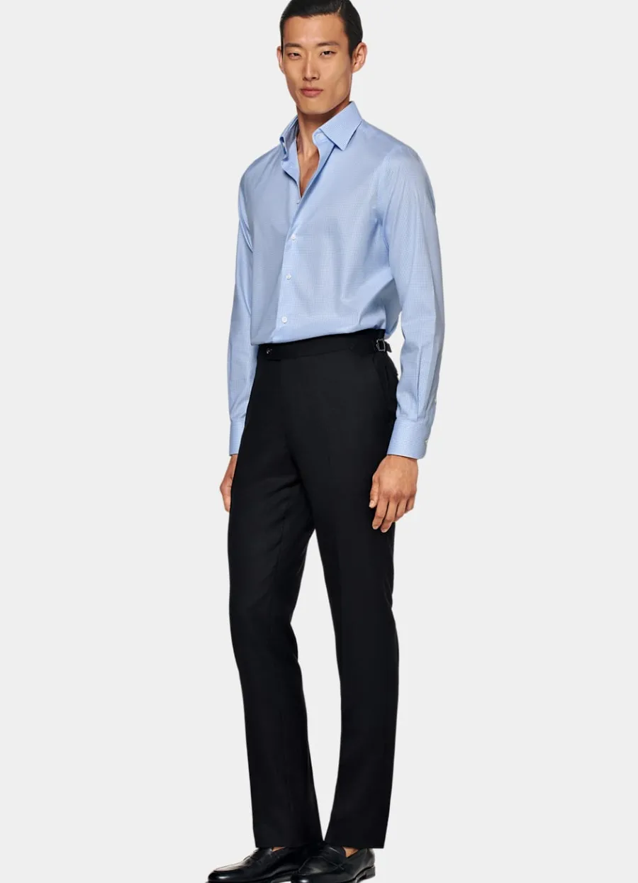 twill_hemd_hellblau_kariert_slim_fit_3.webp Online Twill Hemd hellblau kariert Slim Fit Traveller Hemden | Klassische & Businesshemden