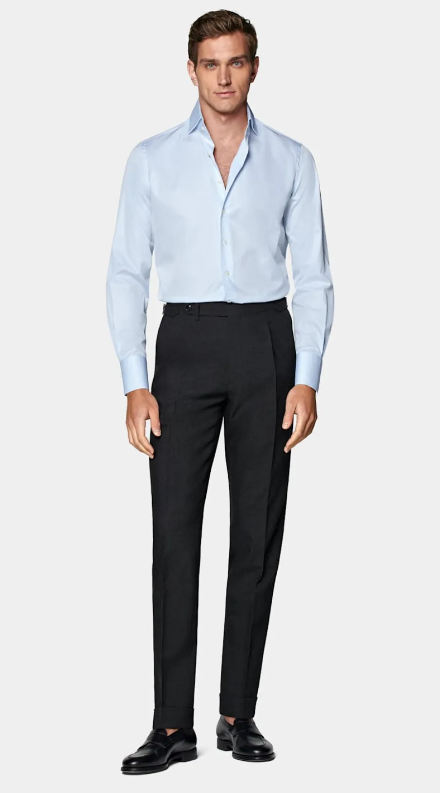 Shop Twill Hemd hellblau Tailored Fit Klassische & Businesshemden