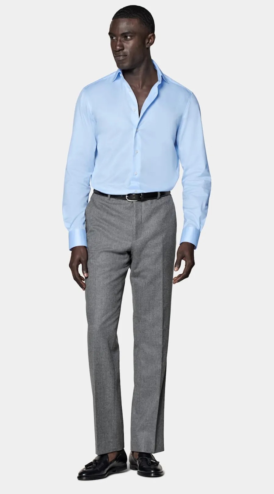 Store Twill Hemd hellblau Tailored Fit Traveller Hemden | Klassische & Businesshemden
