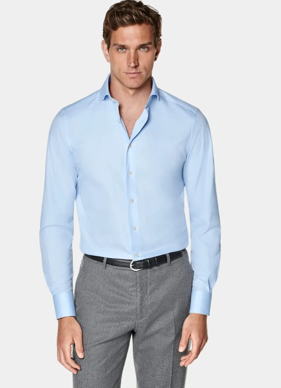 Cheap Twill Hemd hellblau Tailored Fit Klassische & Businesshemden