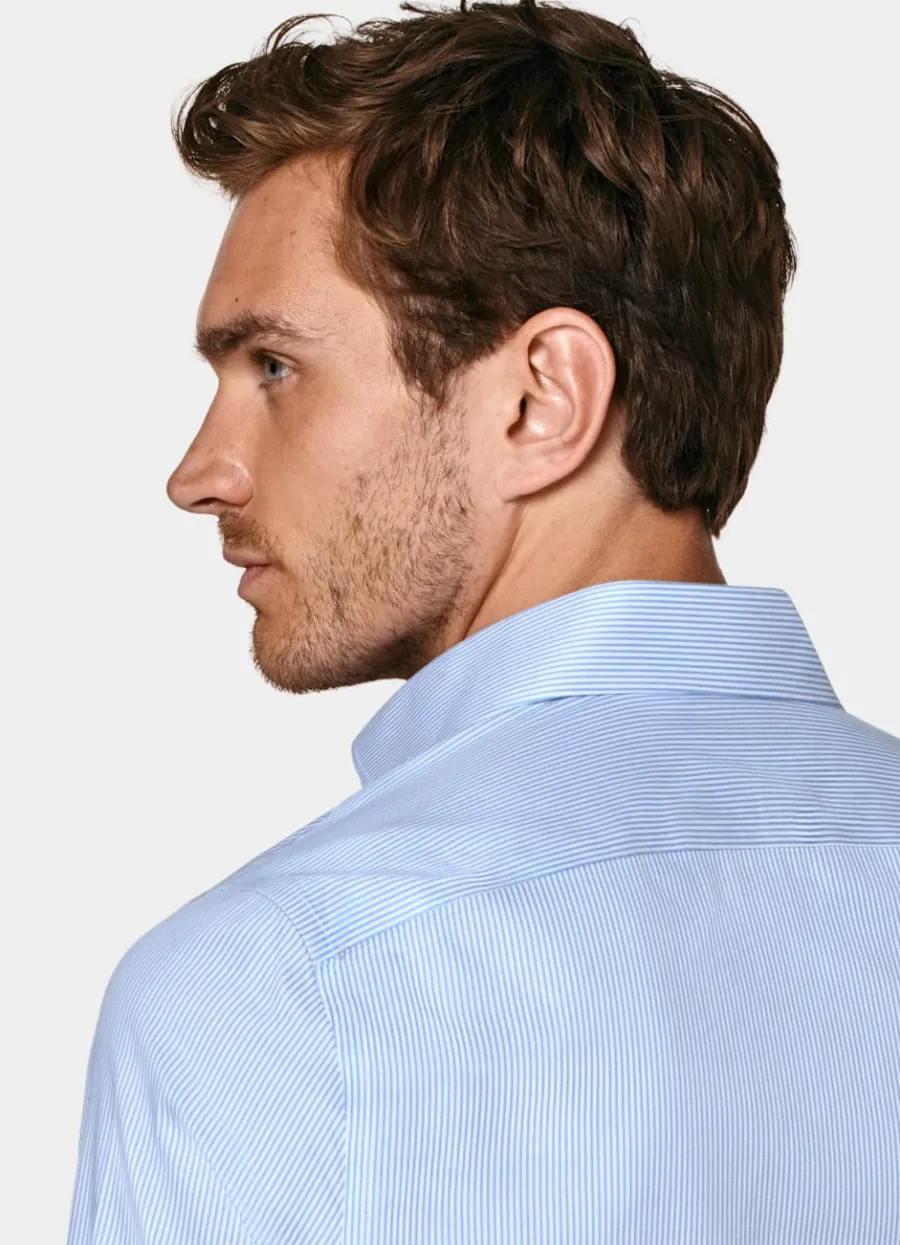 twill_hemd_mittelblau_gestreift_extra_slim_fit_5.webp Discount Twill Hemd mittelblau gestreift Extra Slim Fit Traveller Hemden | Klassische & Businesshemden
