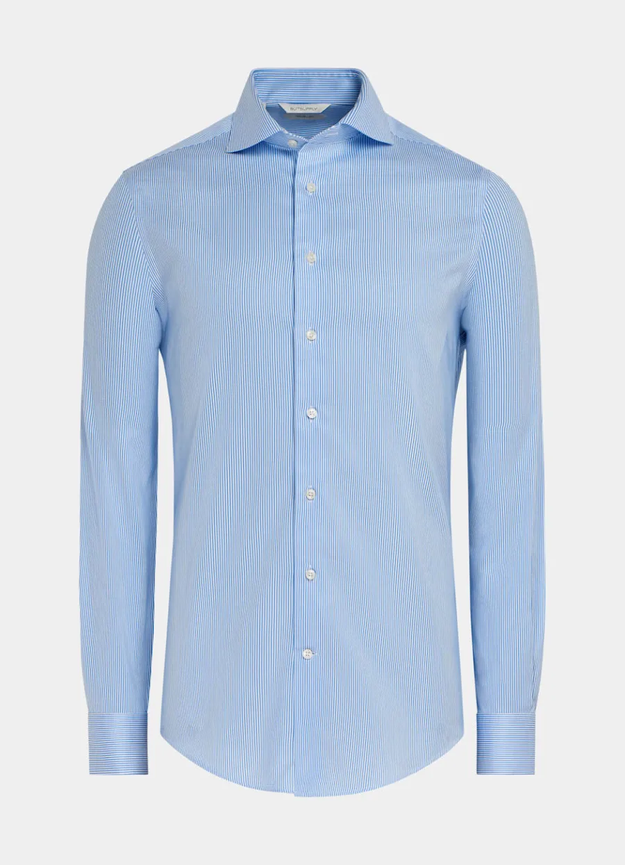 twill_hemd_mittelblau_gestreift_extra_slim_fit_6.webp Discount Twill Hemd mittelblau gestreift Extra Slim Fit Traveller Hemden | Klassische & Businesshemden