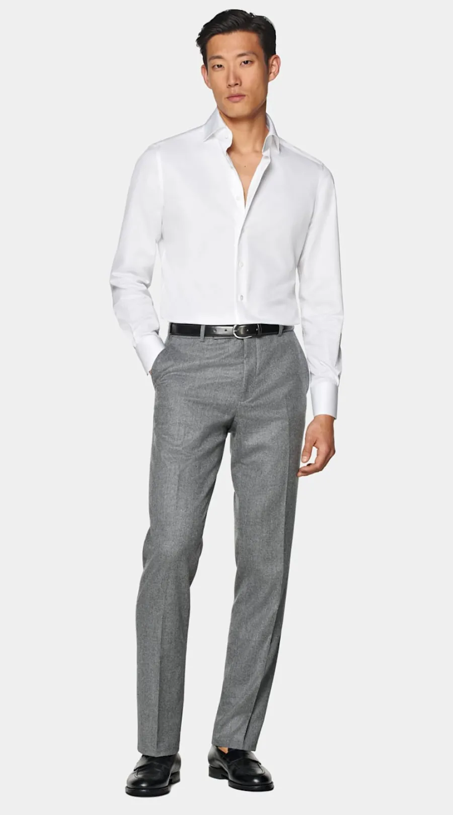 Flash Sale Twill Hemd weiss Tailored Fit Klassische & Businesshemden