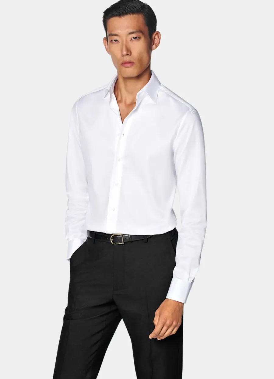 Shop Twill Hemd weiss Tailored Fit Traveller Hemden | Klassische & Businesshemden