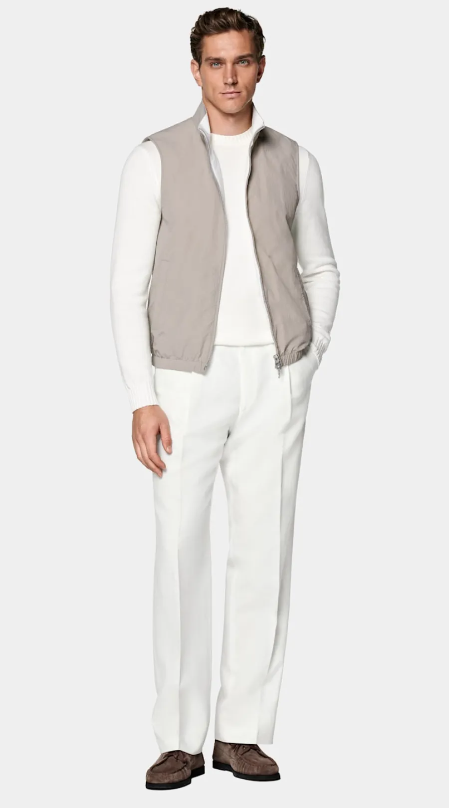 Store Wende-Weste helltaupe Westen