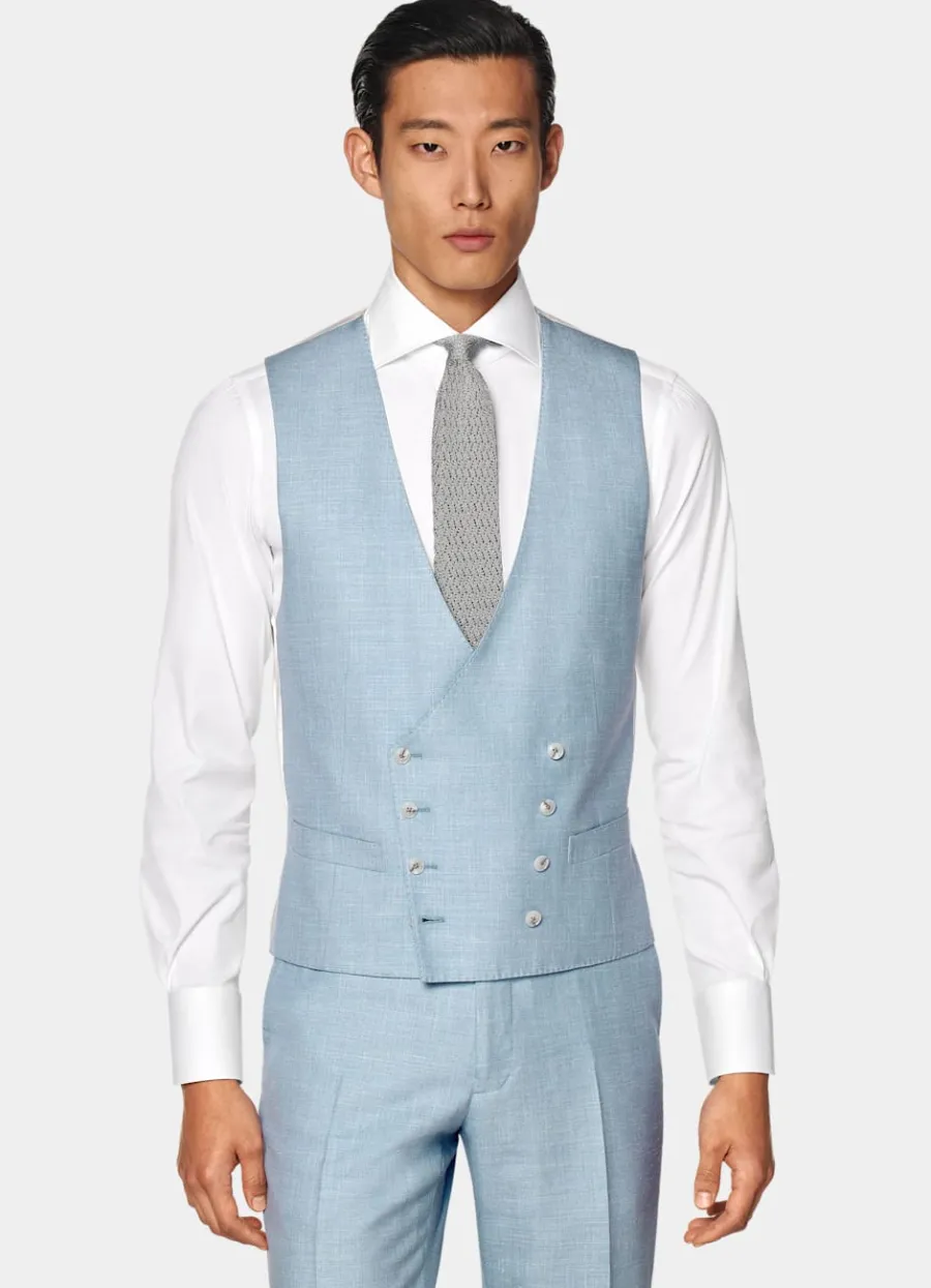 Flash Sale Weste hellblau Anzugwesten