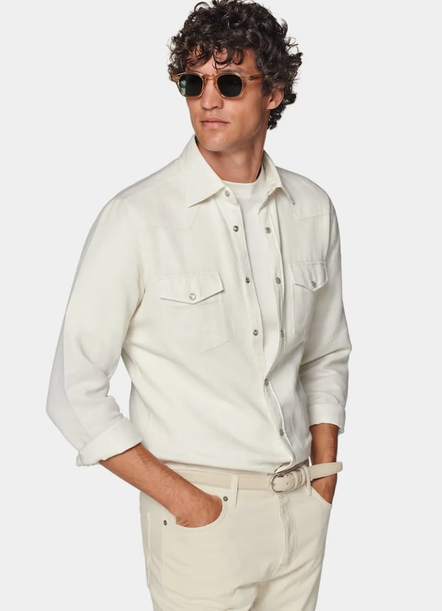 Flash Sale Westernhemd off-white Freizeithemden