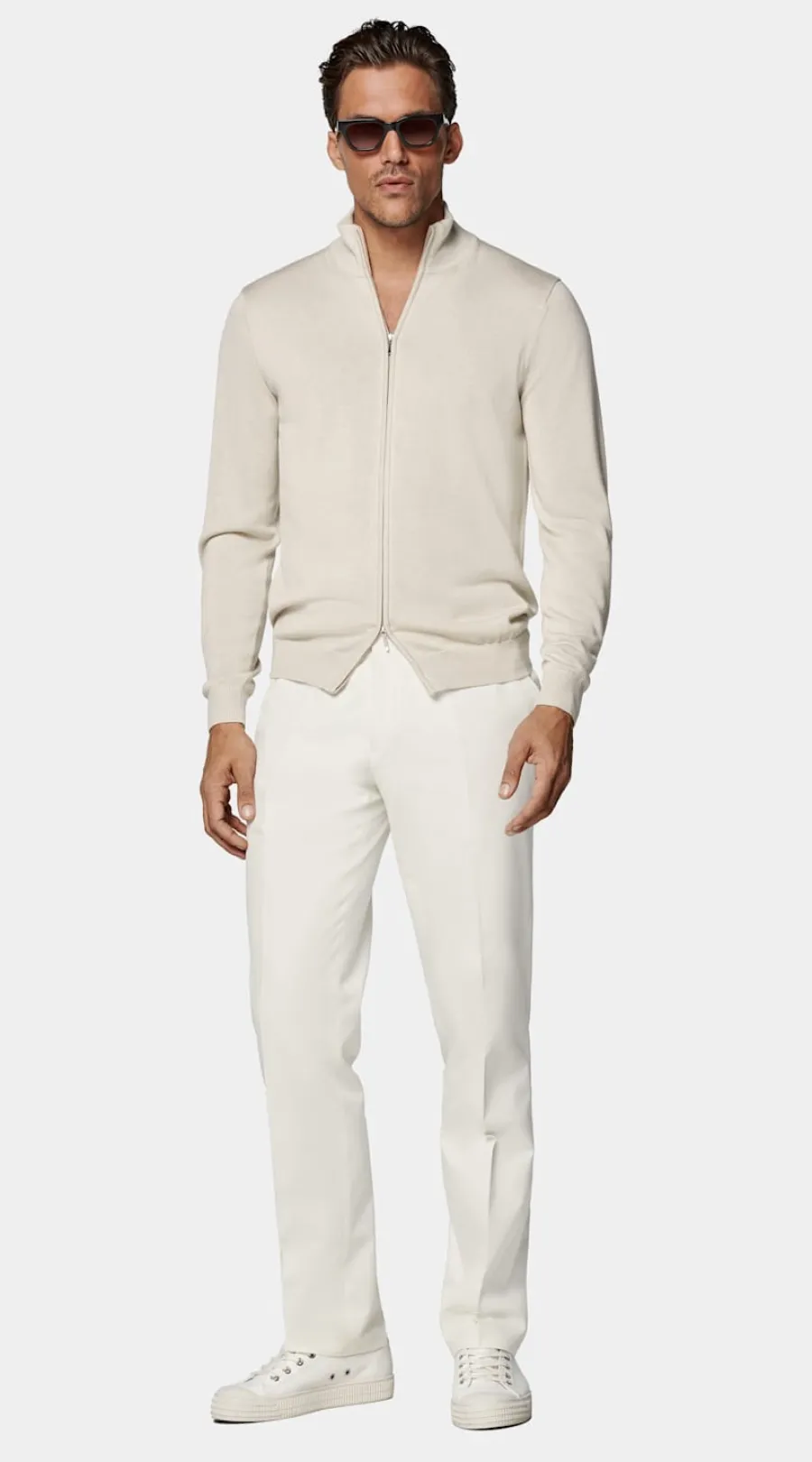 Store Zip-Cardigan hellbraun Pullover Mit Reißverschluss